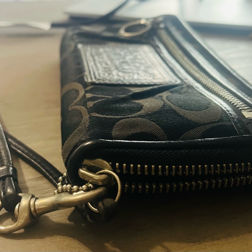 Coach Black Poppy Wallet/Wristlet